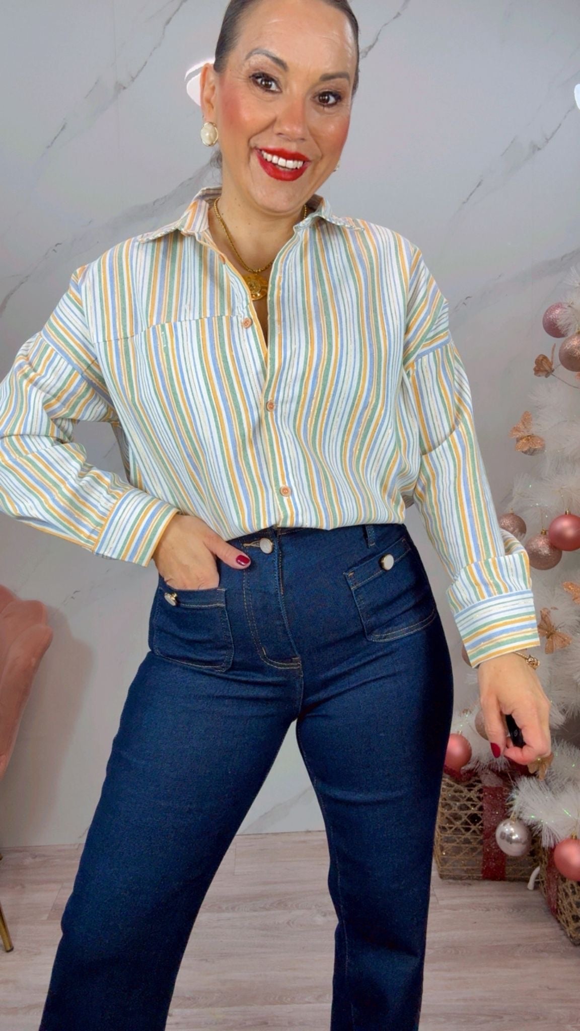 Camisa Rayas Amarilla