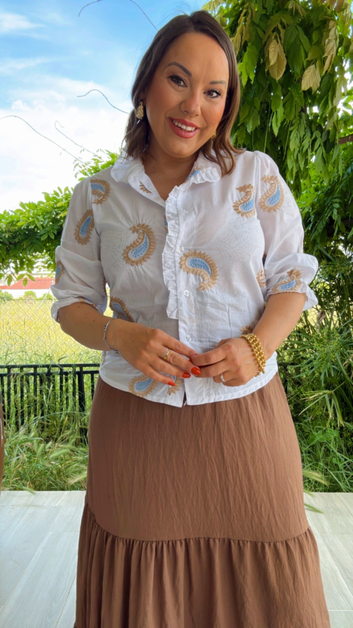 Camisa Cashmere bordada