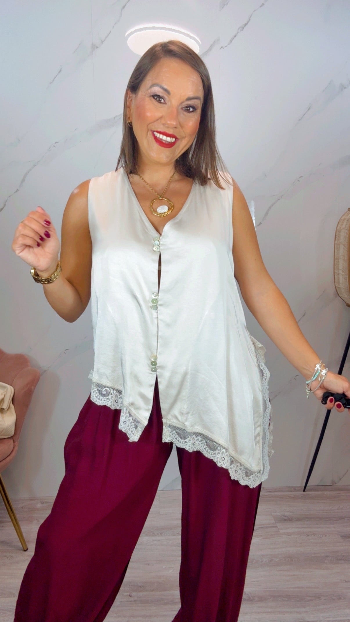 Top Lencero Marfil