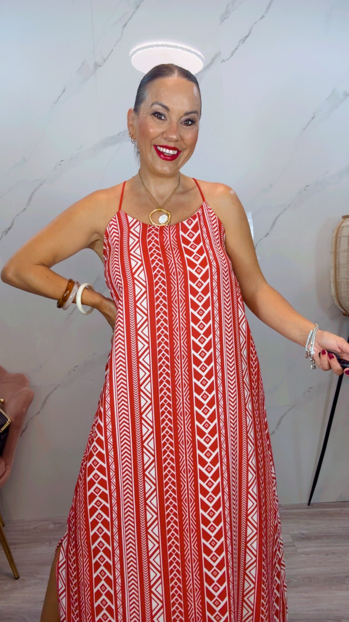 Vestido Étnico Rojo
