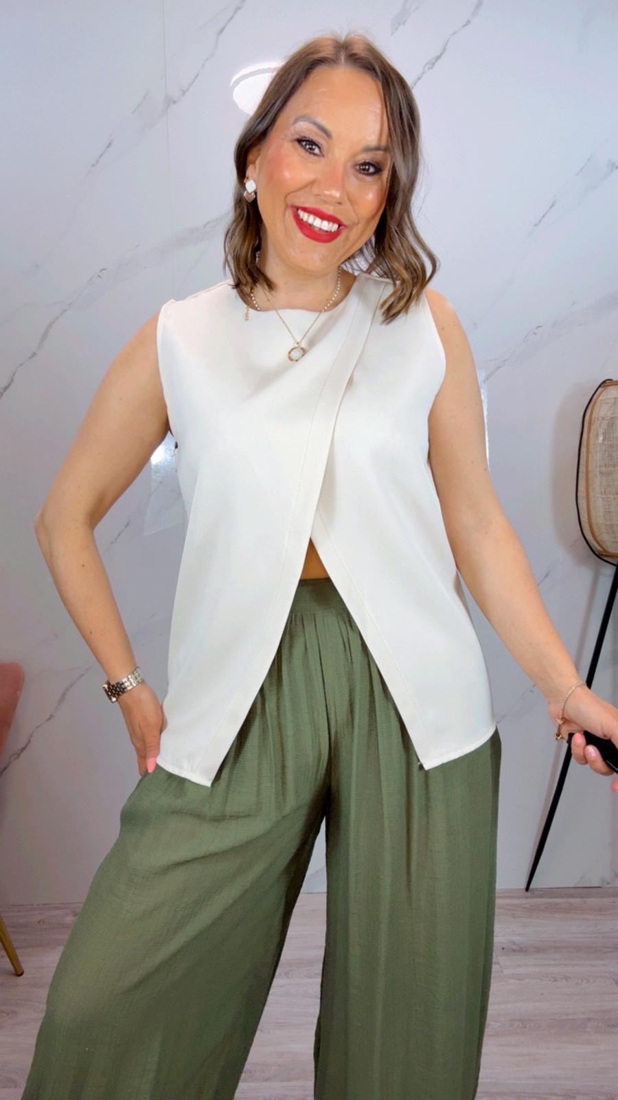 Top Cruzado Beige