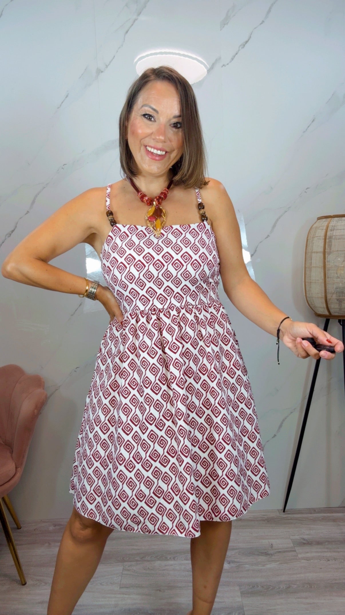 Vestido Étnico Burdeos