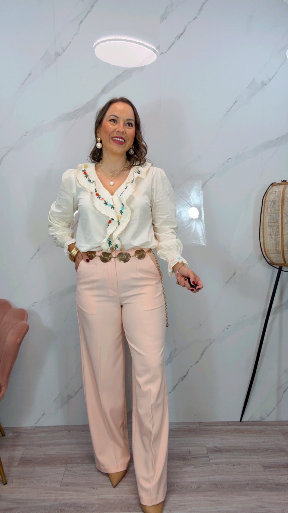 Pantalón Vestir Rosa Empolvado