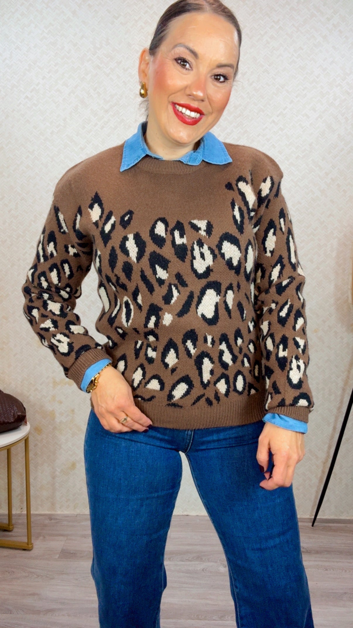 Jersey Print Marrón chocolate