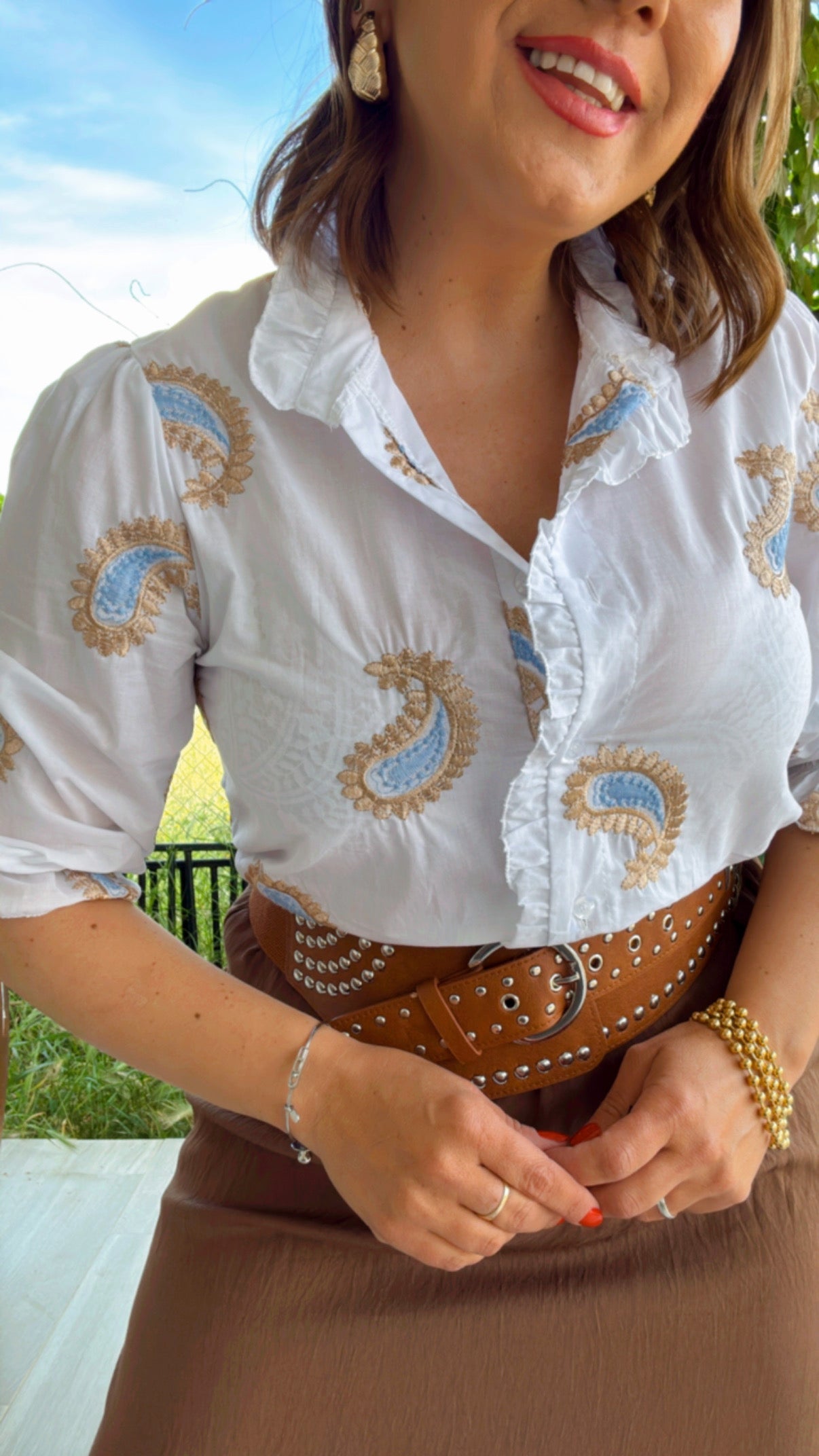 Camisa Cashmere bordada