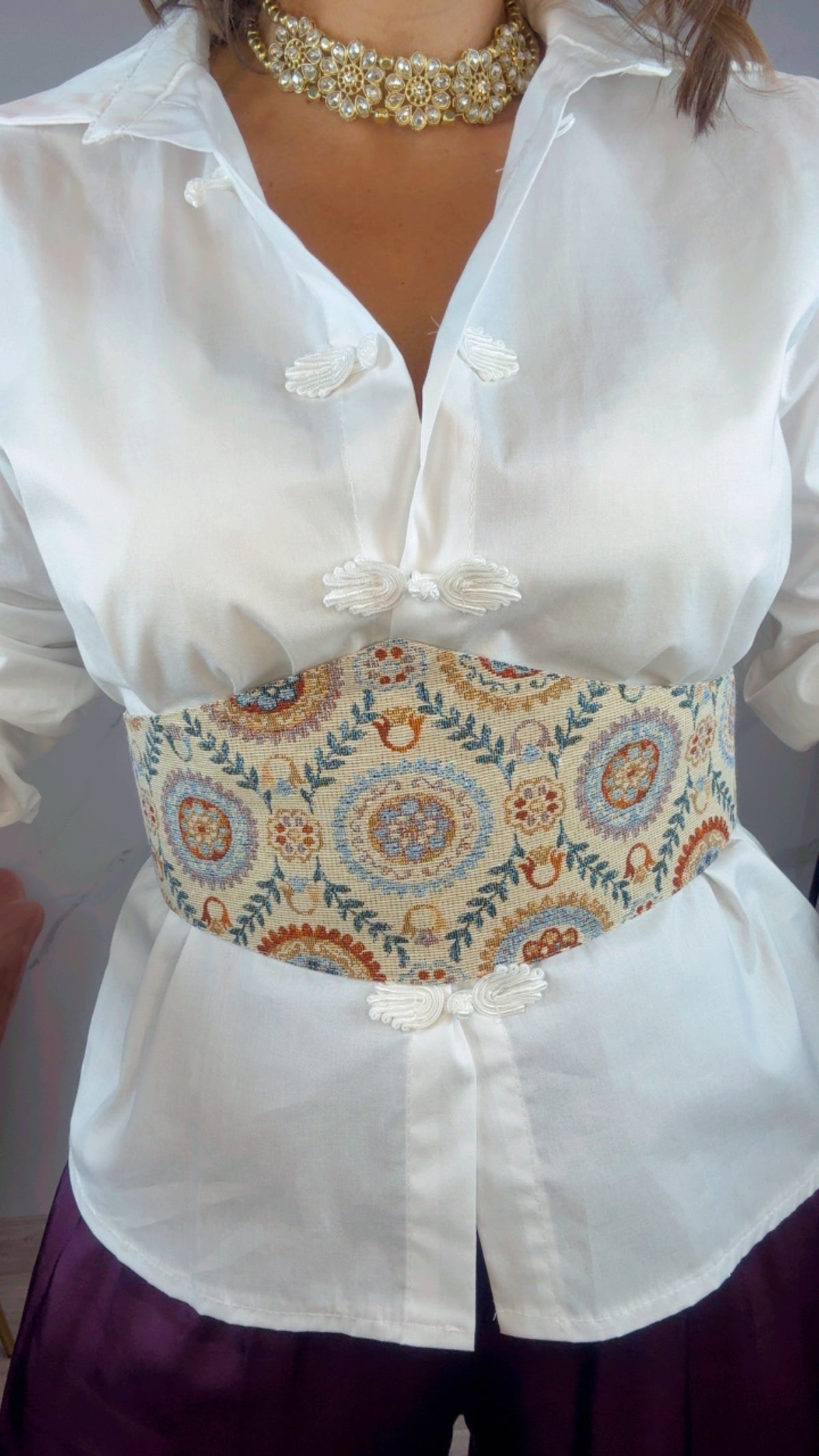 Fajín estampado berenjena