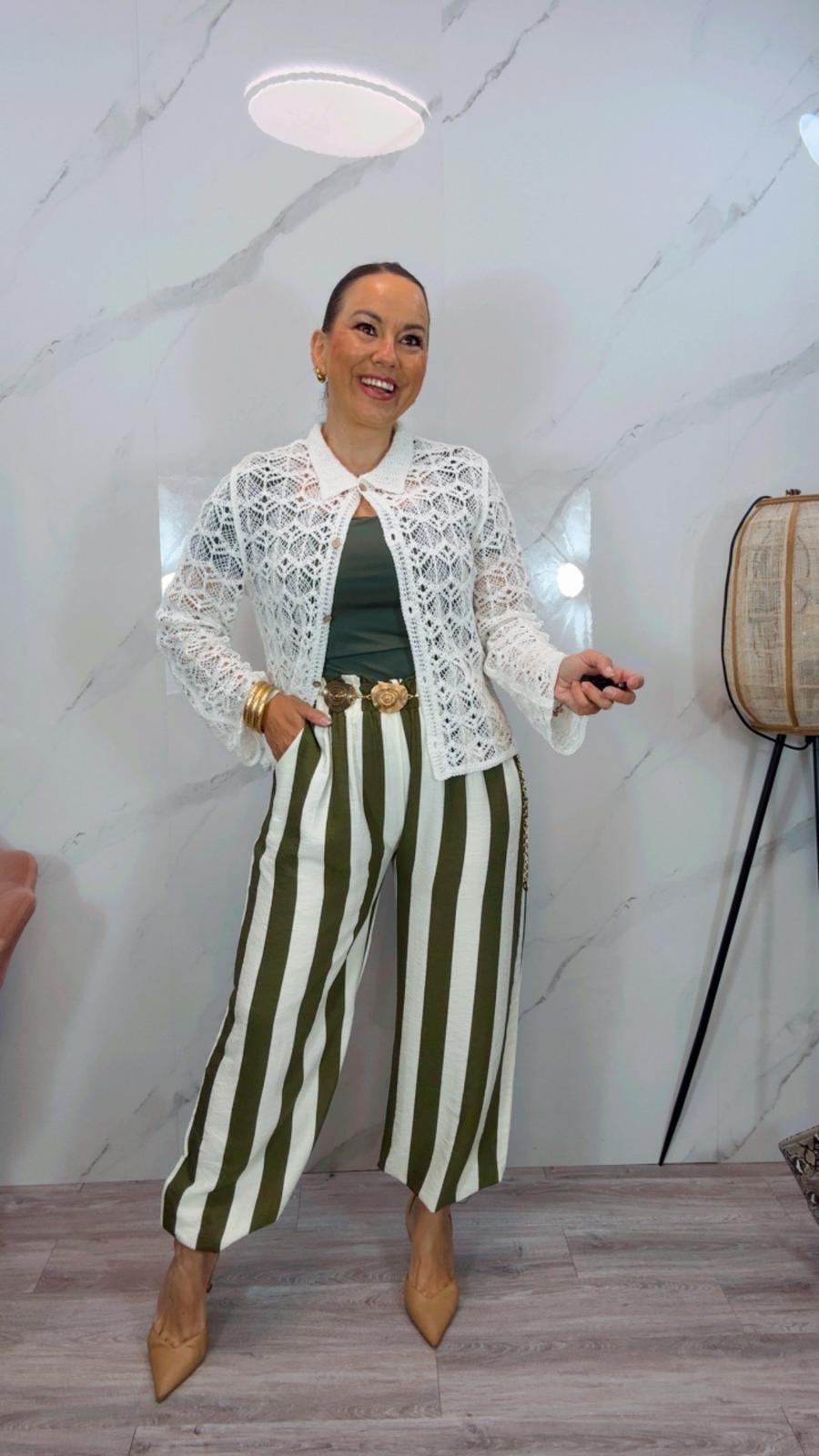 Pantalón Rayas Verde