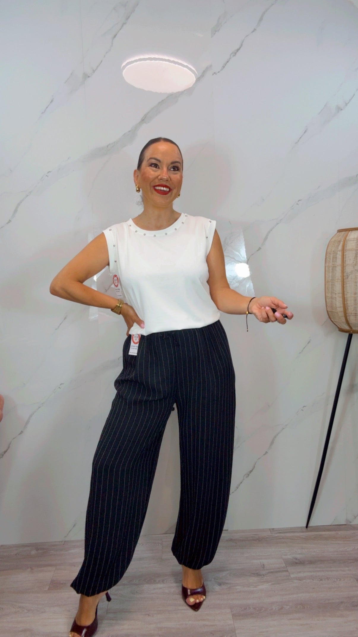 Pantalón Bombacho Raya diplomática Negro
