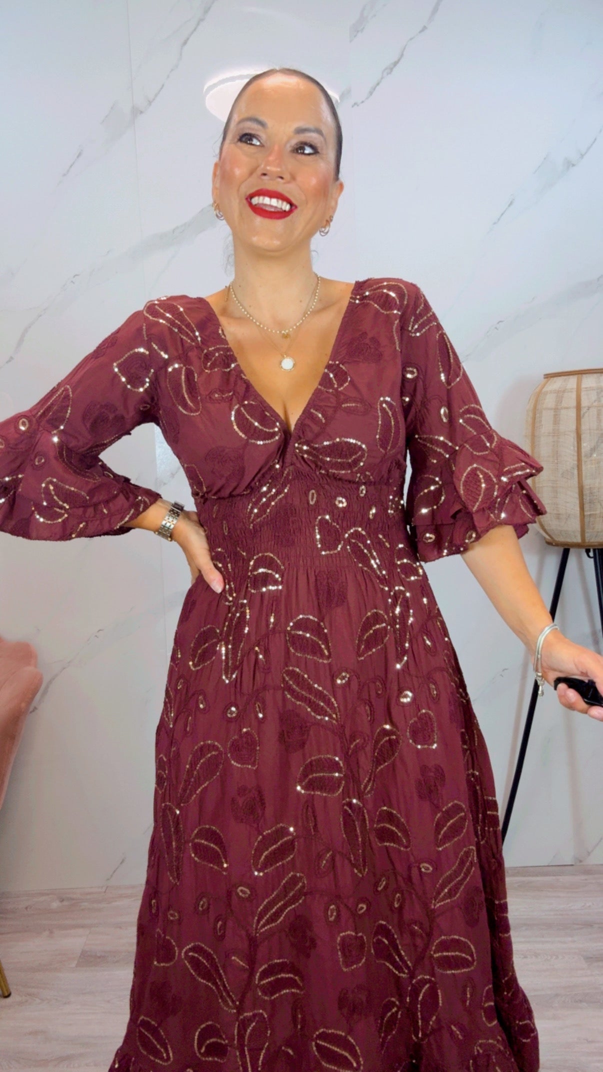 Vestido Moroco Burdeos