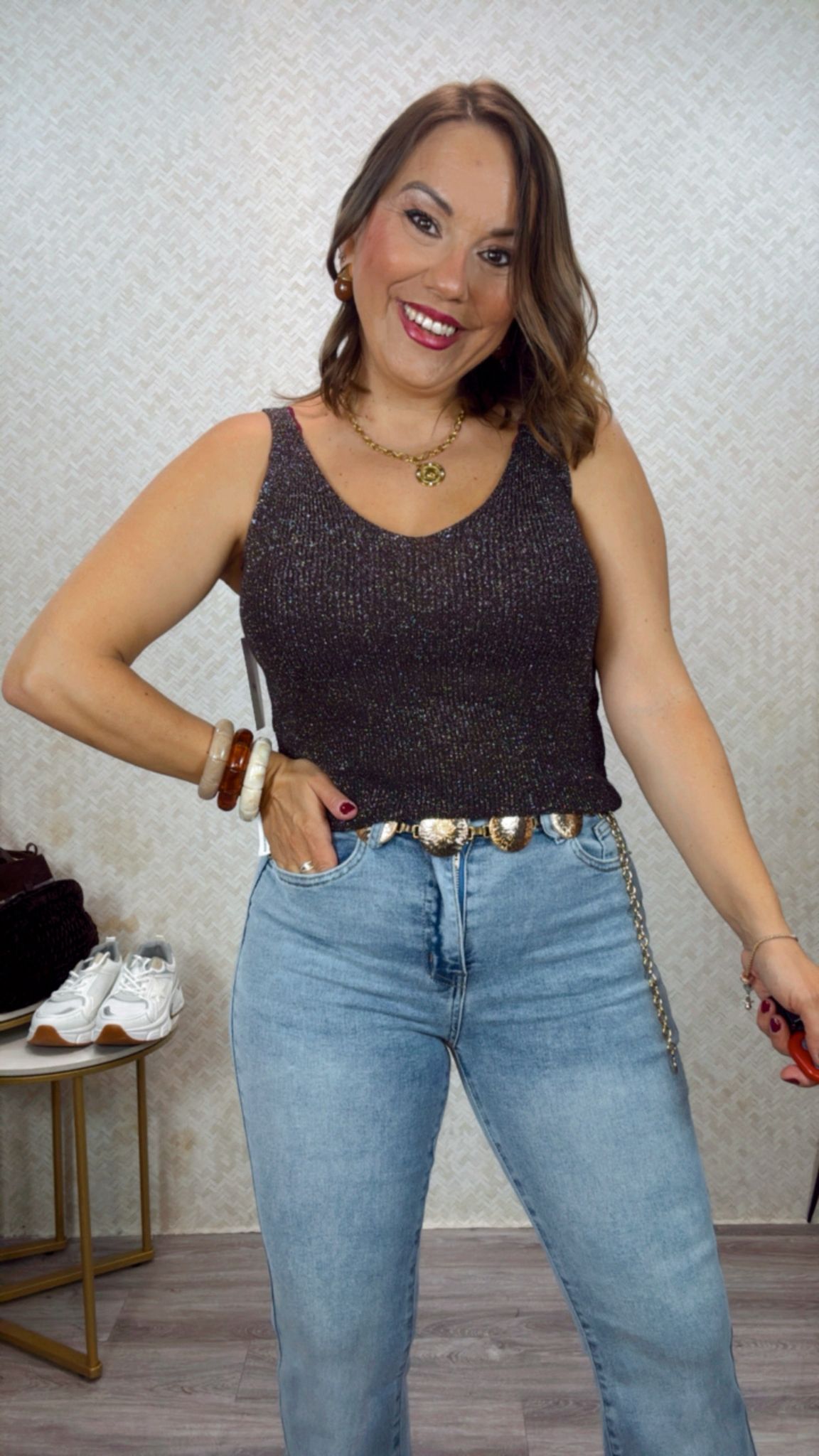 Top Hilo Marrón