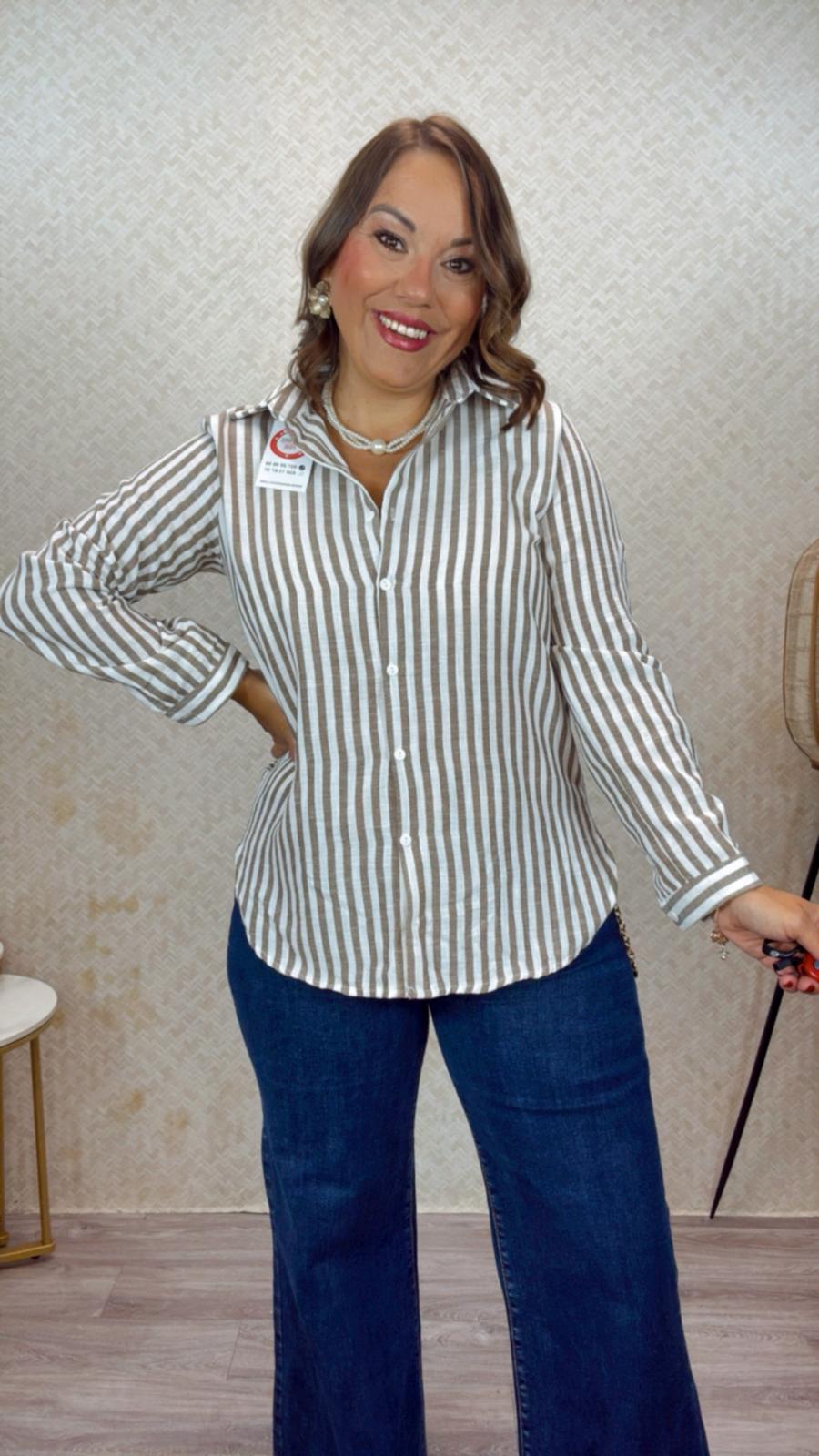 Camisa Rayas Marrón