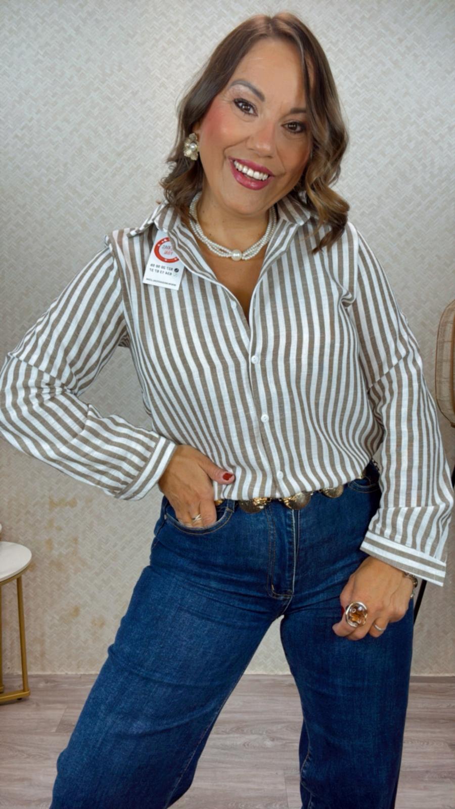 Camisa Rayas Marrón