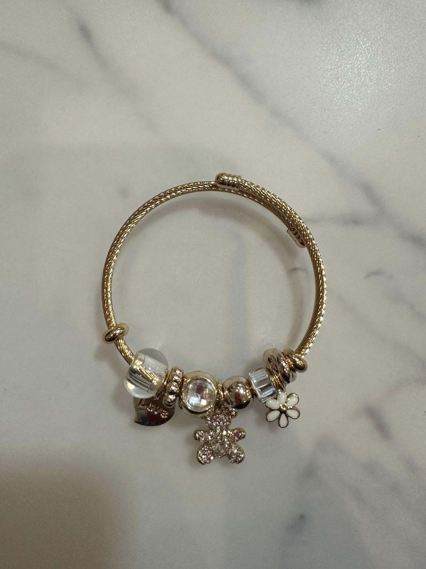 Pulsera P Oso y Flor