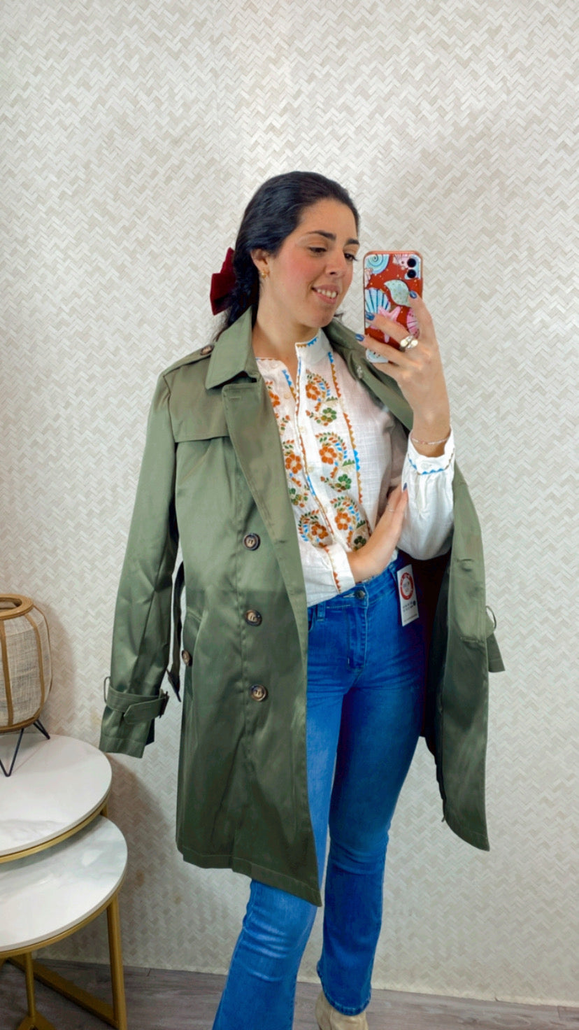 Gabardina Verde Caza