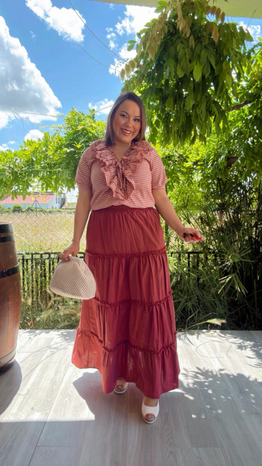 Falda Larga Coral