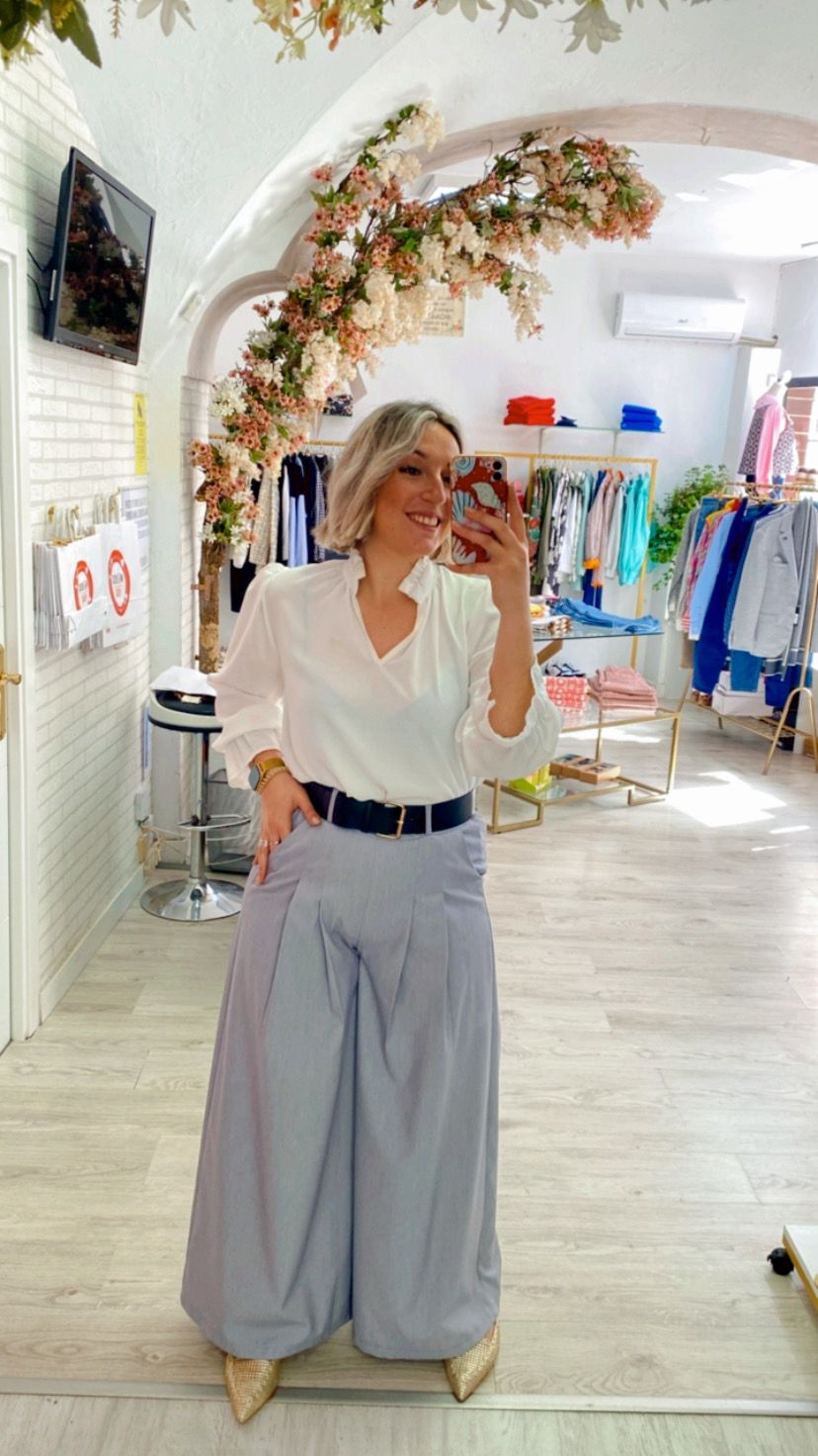 Pantalón Ancho Gris