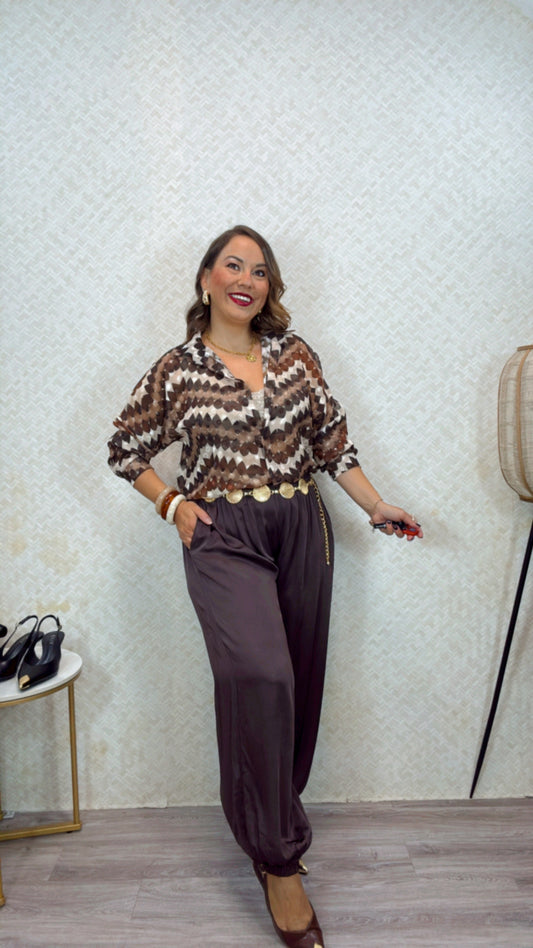 Pantalón Bombacho Marrón