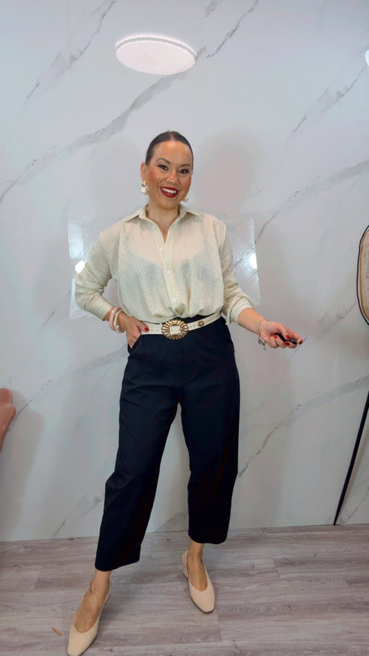 Camisa Croppe Amarilla