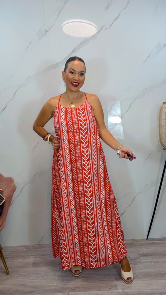 Vestido Étnico Rojo