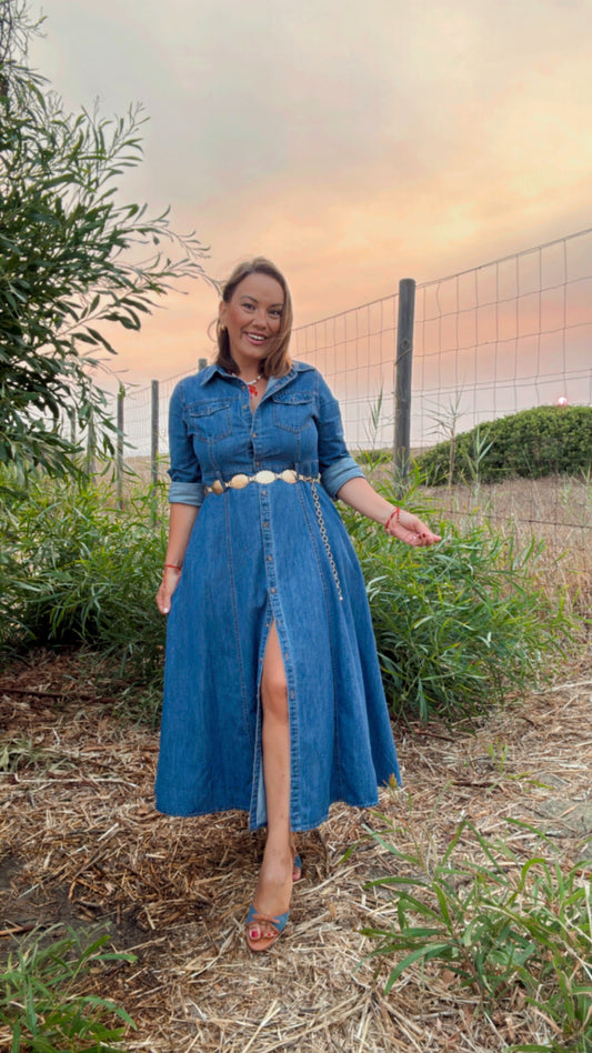 Vestido Largo Denim