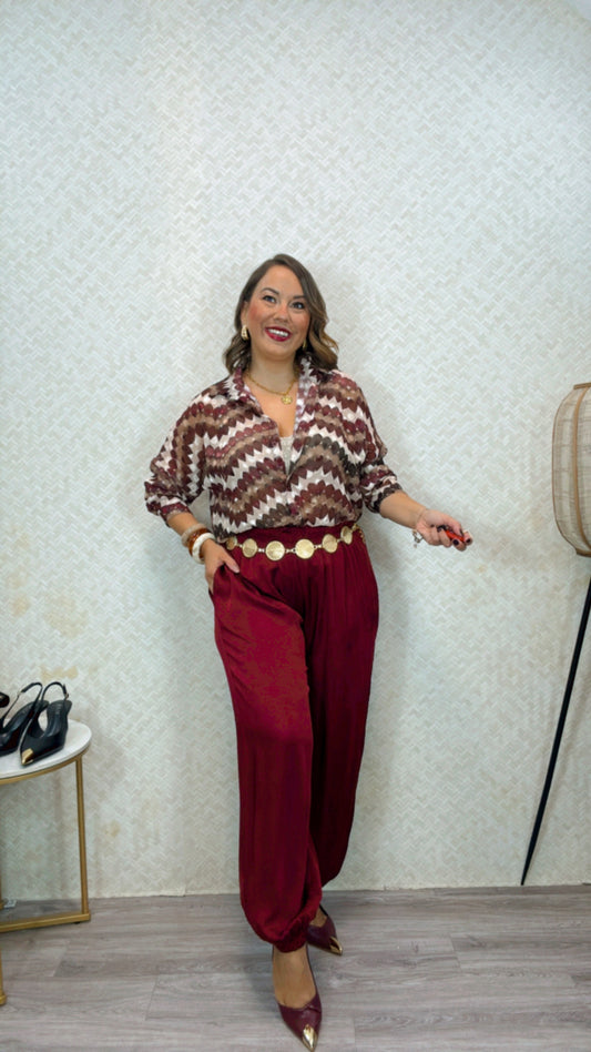 Pantalón Bombacho Burdeos