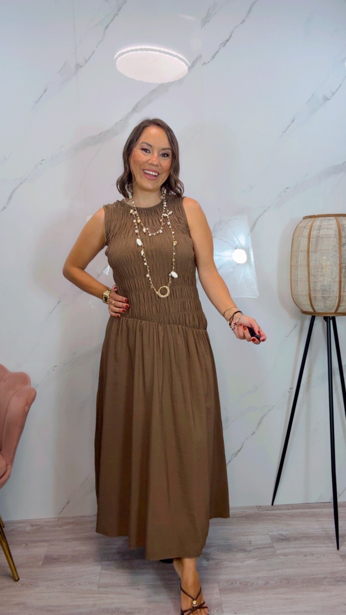 Vestido Asimétrico Marrón