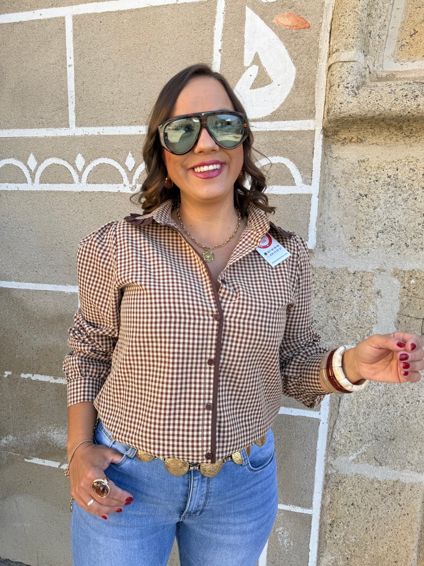 Camisa Cuadros Vichy Marrón