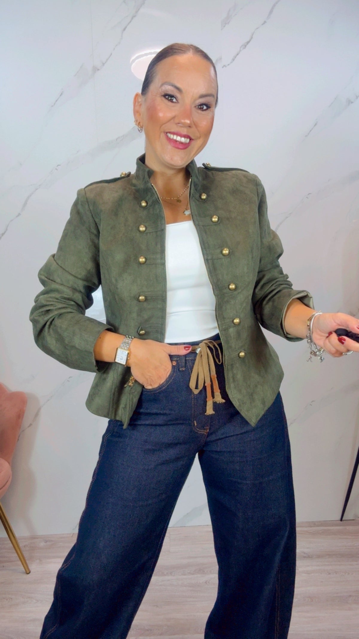 Chaqueta Antelina Verde Caza