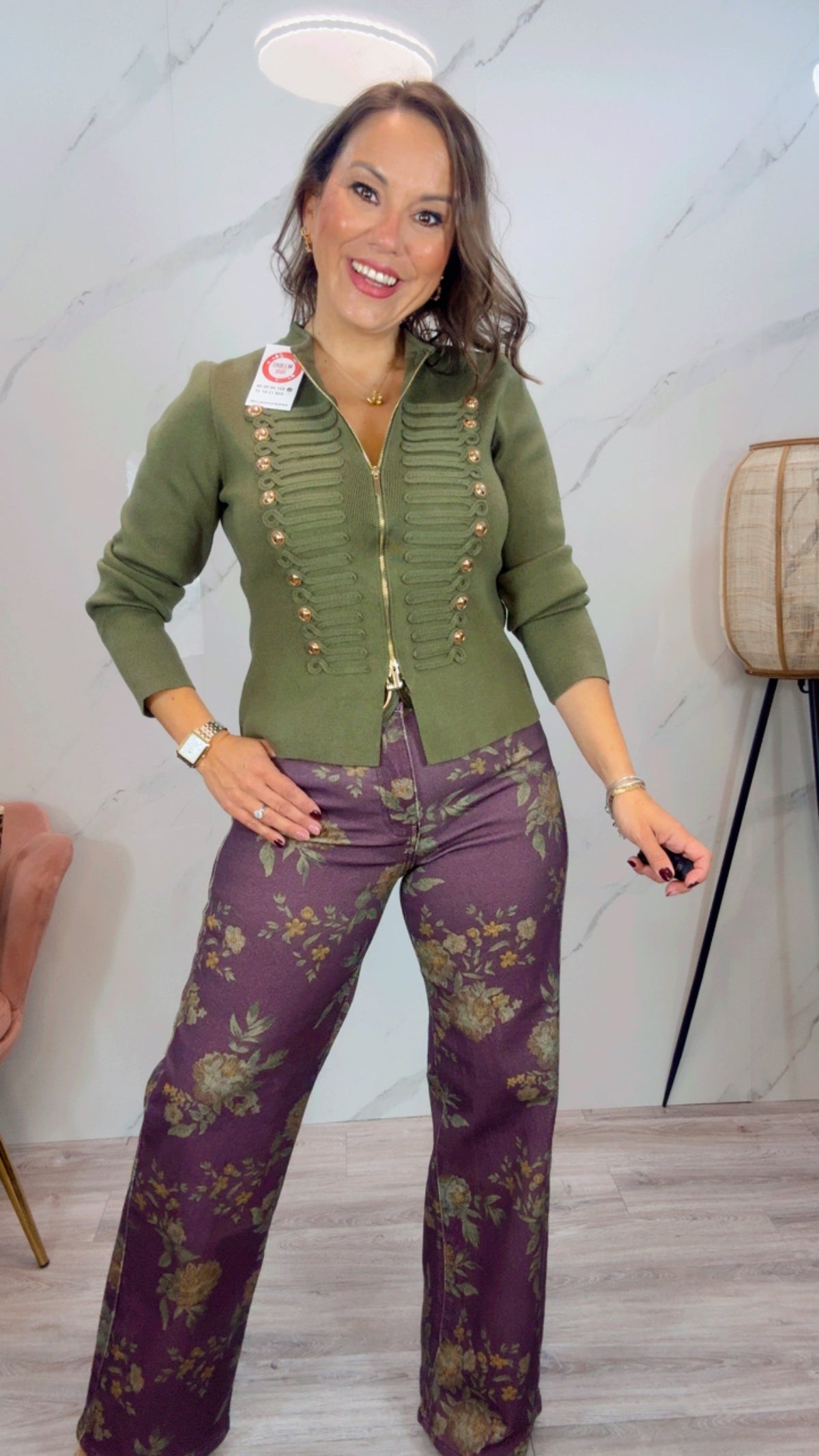 Chaqueta Punto Militar Verde Caza
