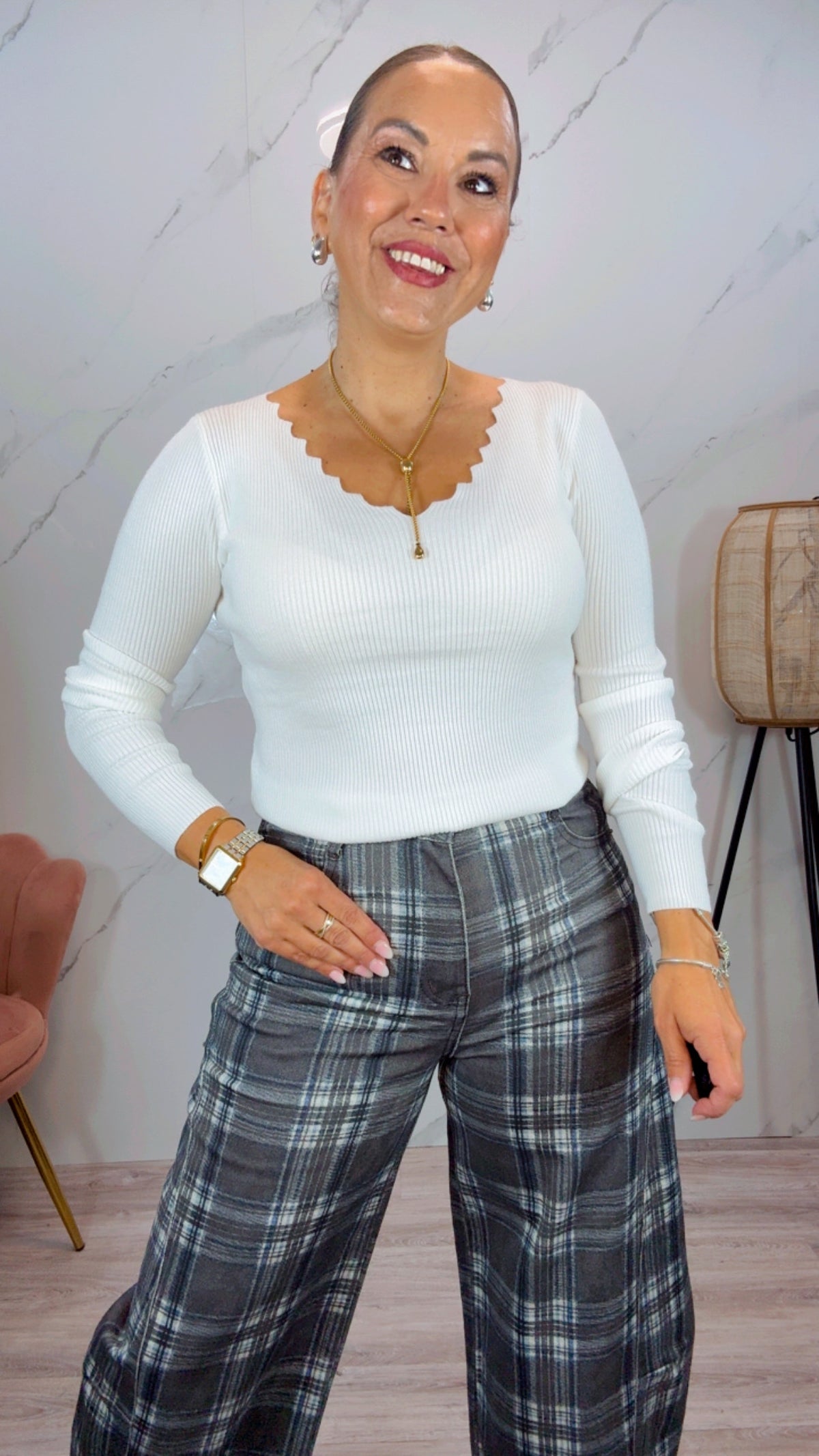 Jersey Pico Ondas Blanco