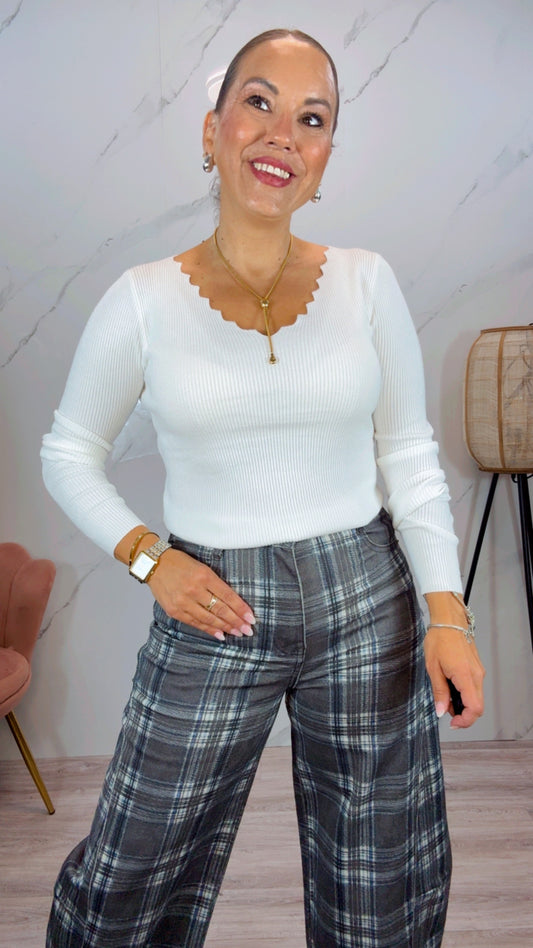 Jersey Pico Ondas Blanco