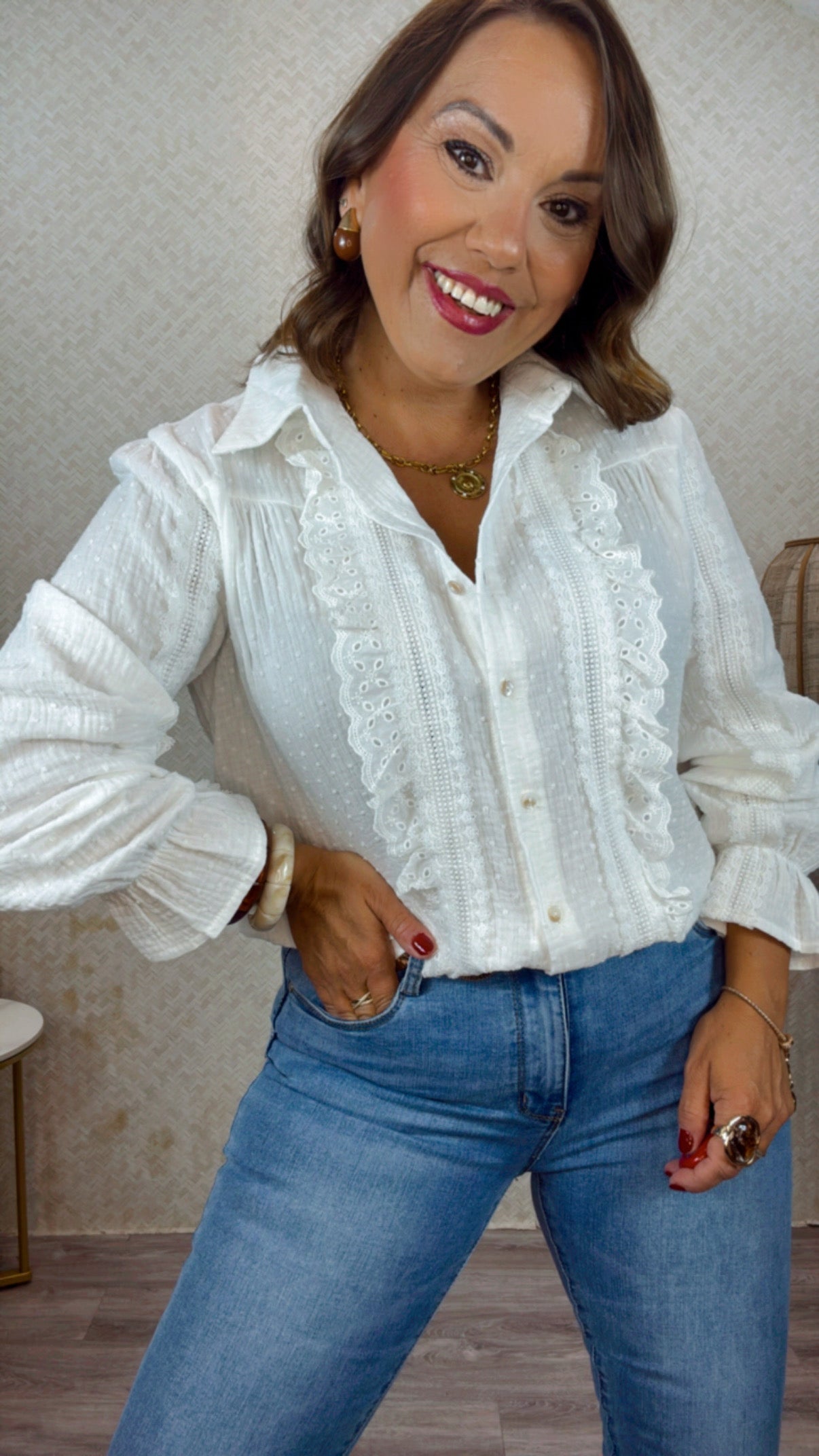 Camisa Plumeti Blanca
