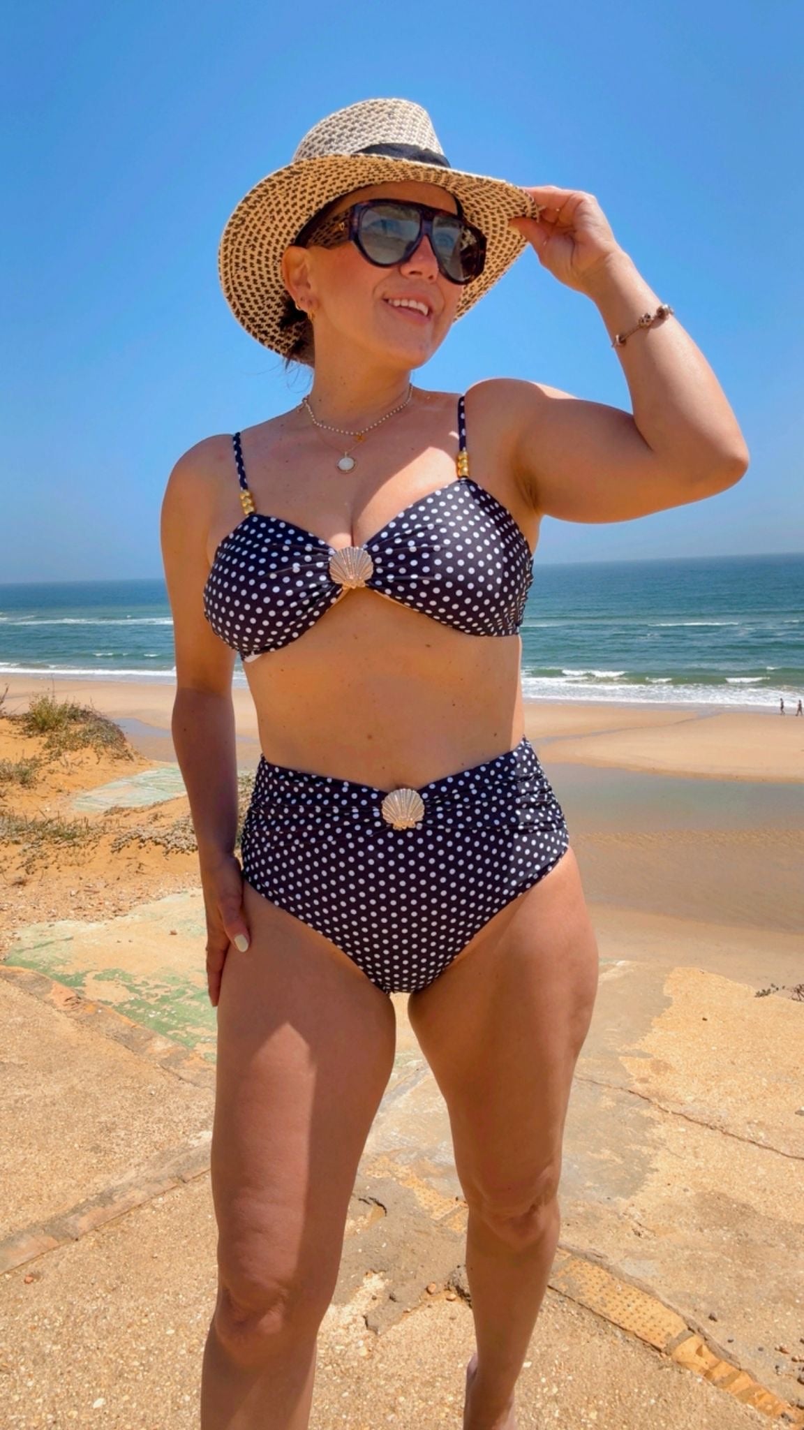 Bikini Lunares Azul Marino