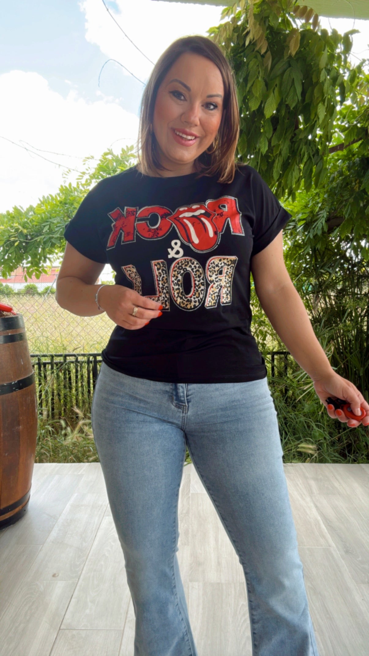 Camiseta Rock and Roll Negra