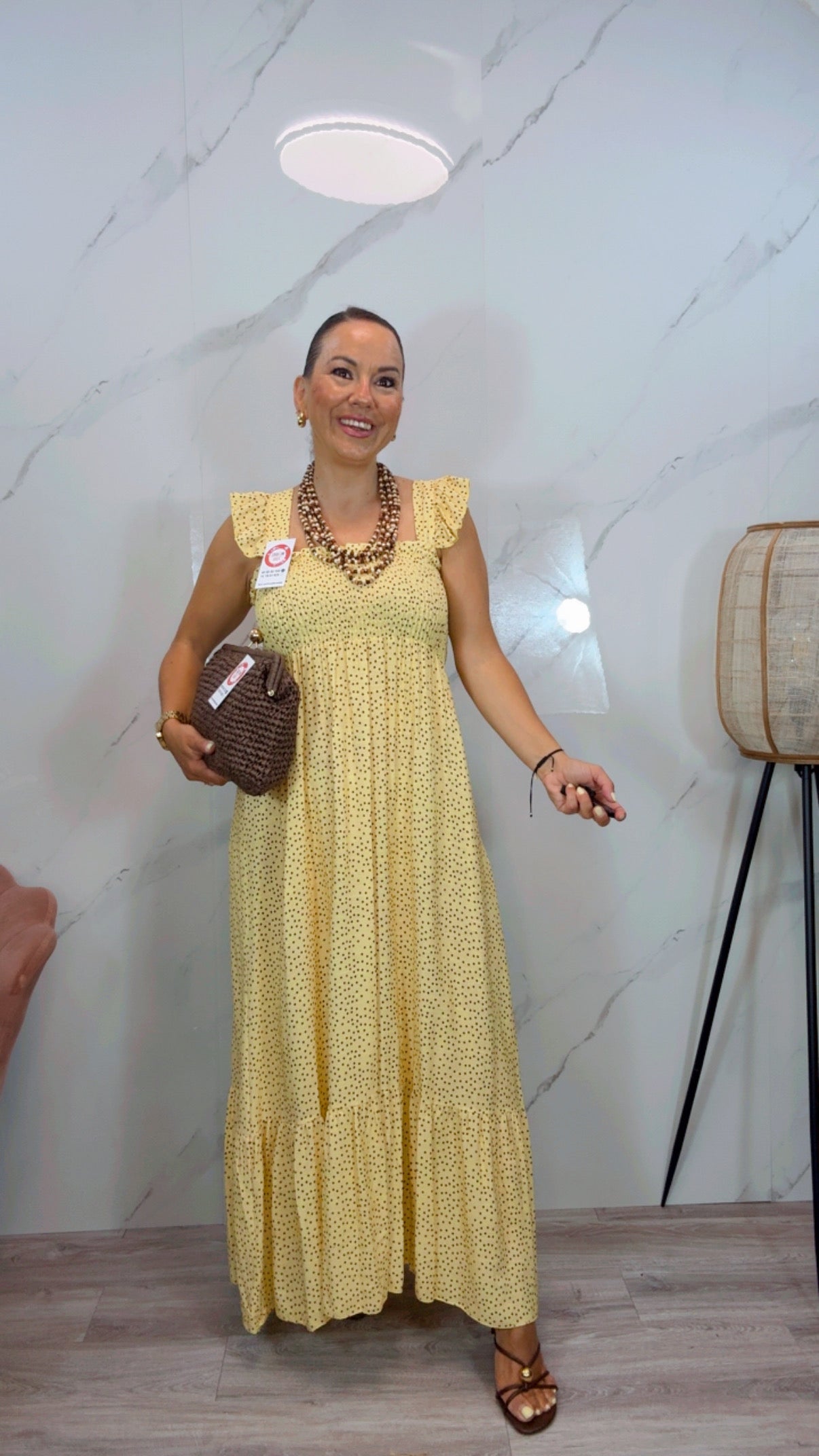Vestido Topos Amarillo