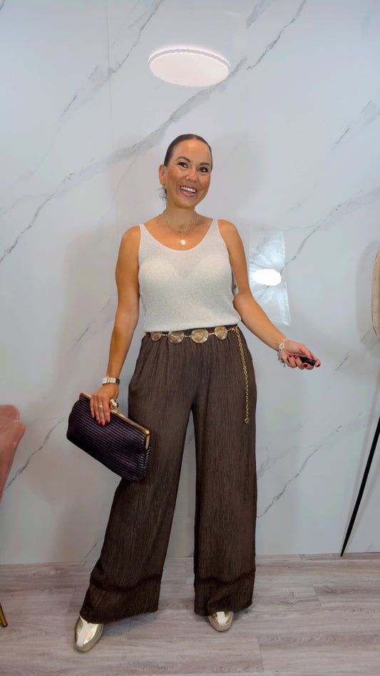 Pantalón Cenefa Marrón
