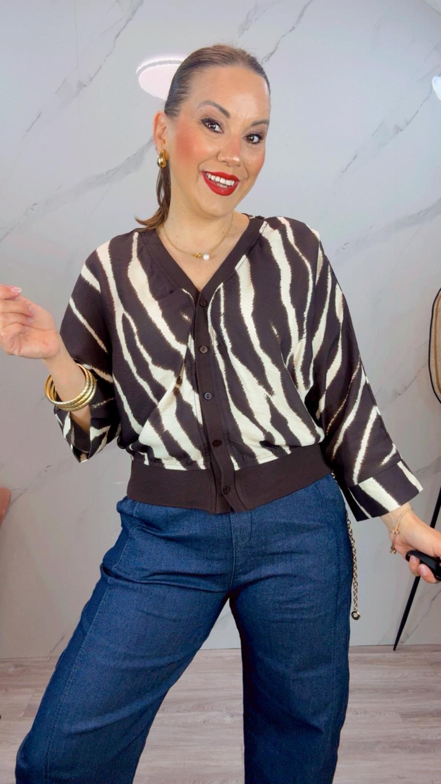 Bomber Print Marrón