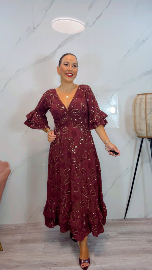 Vestido Moroco Burdeos