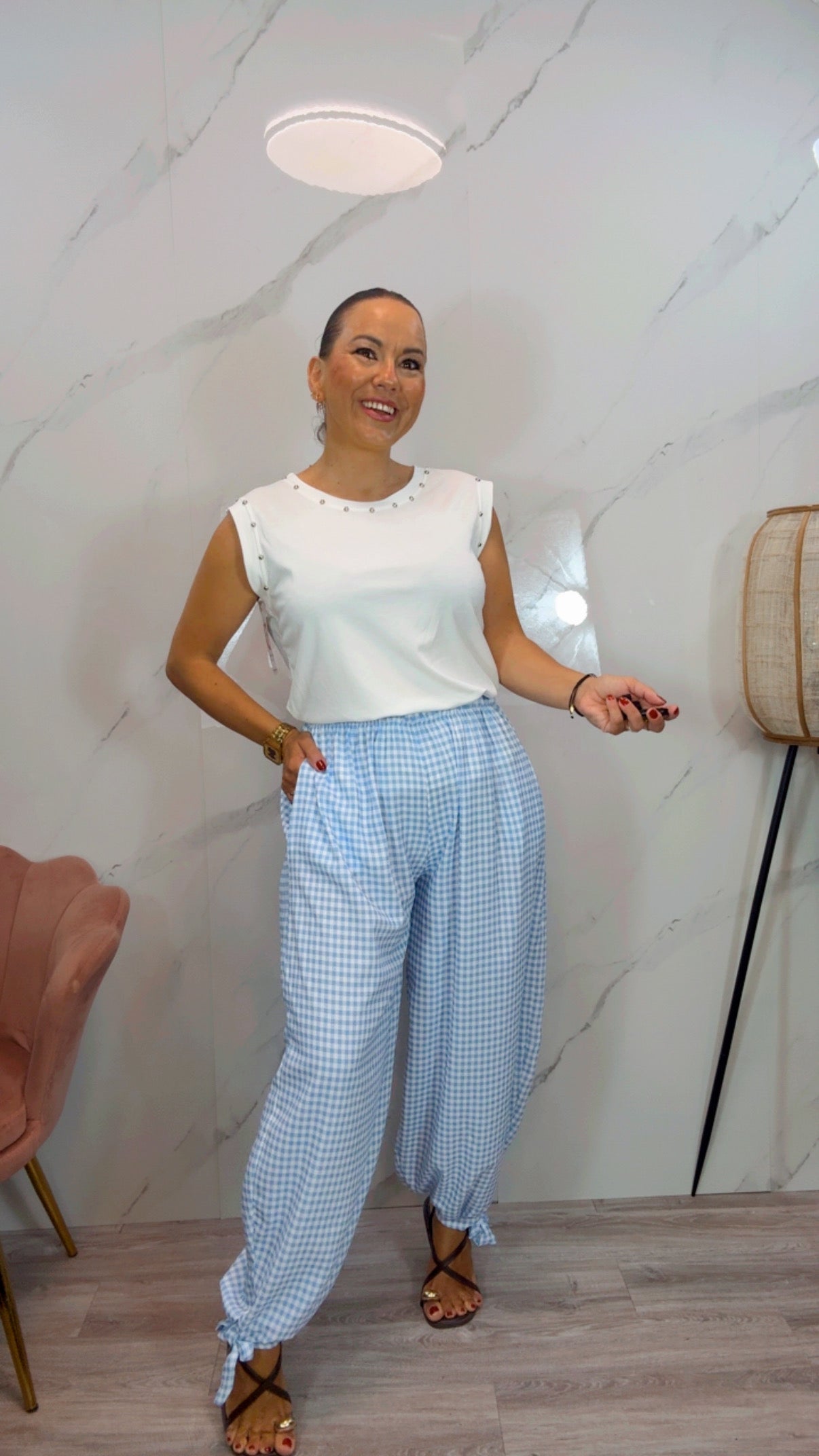 Pantalón Bombacho Celeste