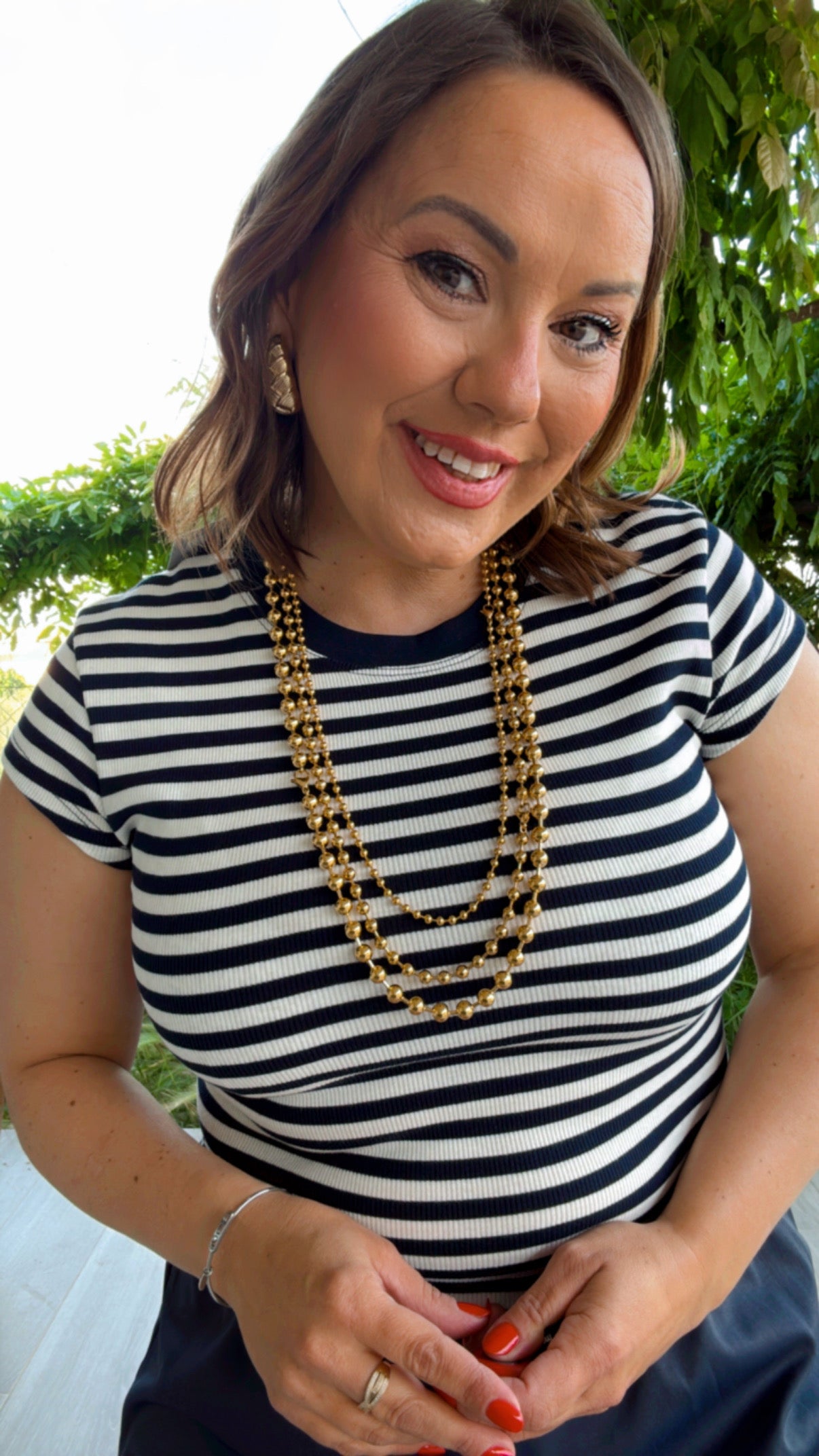 Colgante perla Dorado