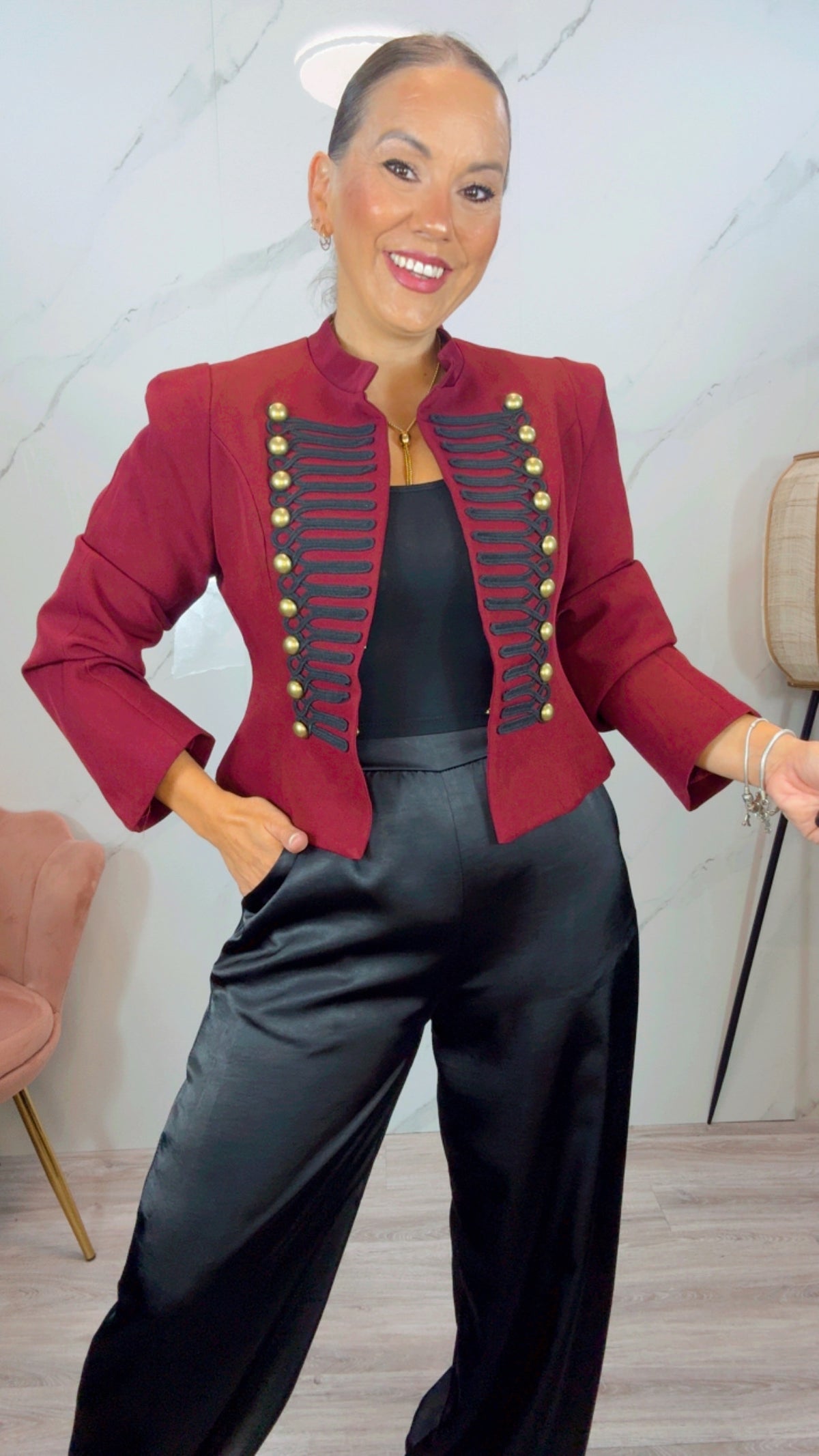 Chaqueta Militar Alma Burdeos