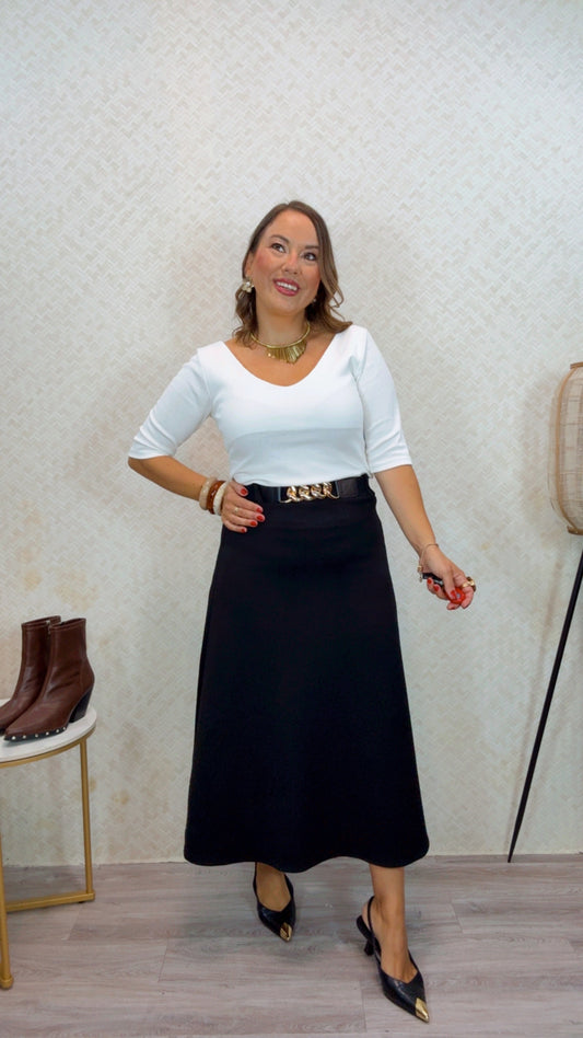 Falda Negra Midi