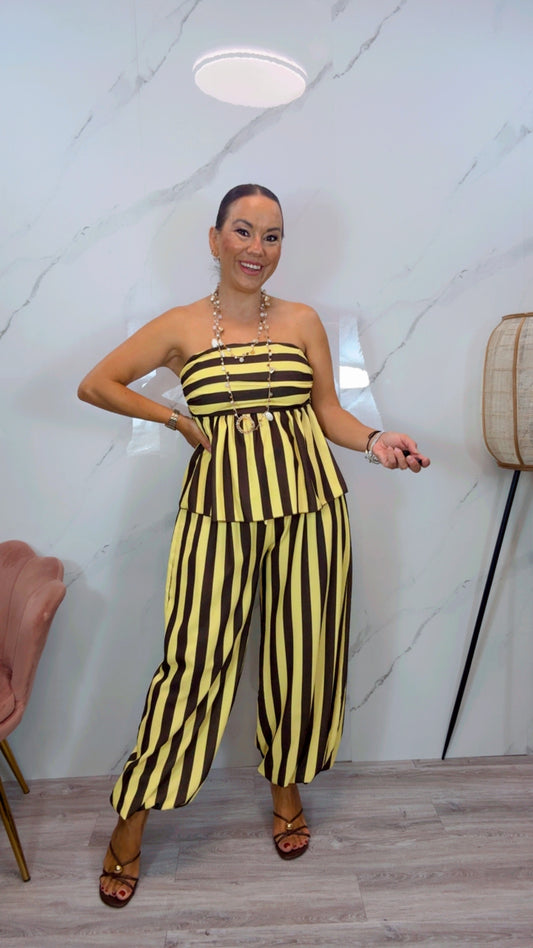 Conjunto Acapulco Rayas Amarillo