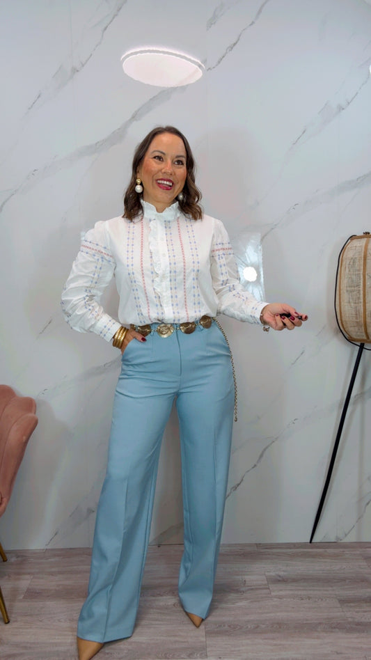 Pantalón Vestir Celeste