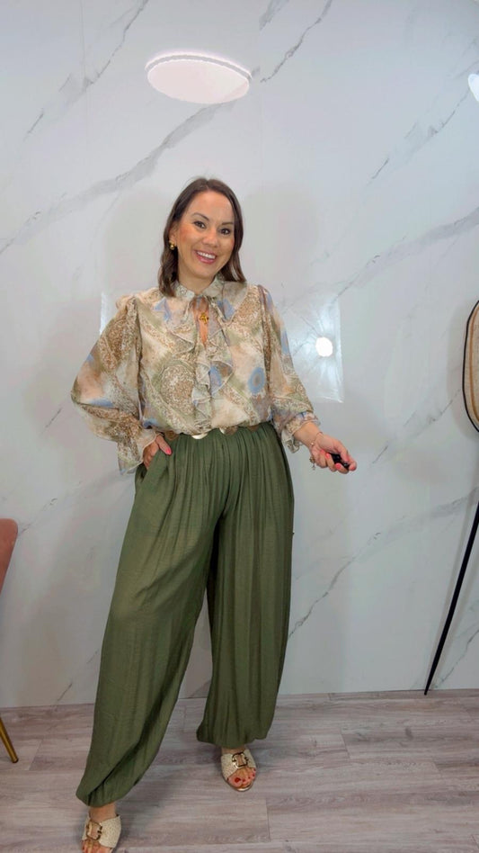 Pantalón Bombacho Verde Caza