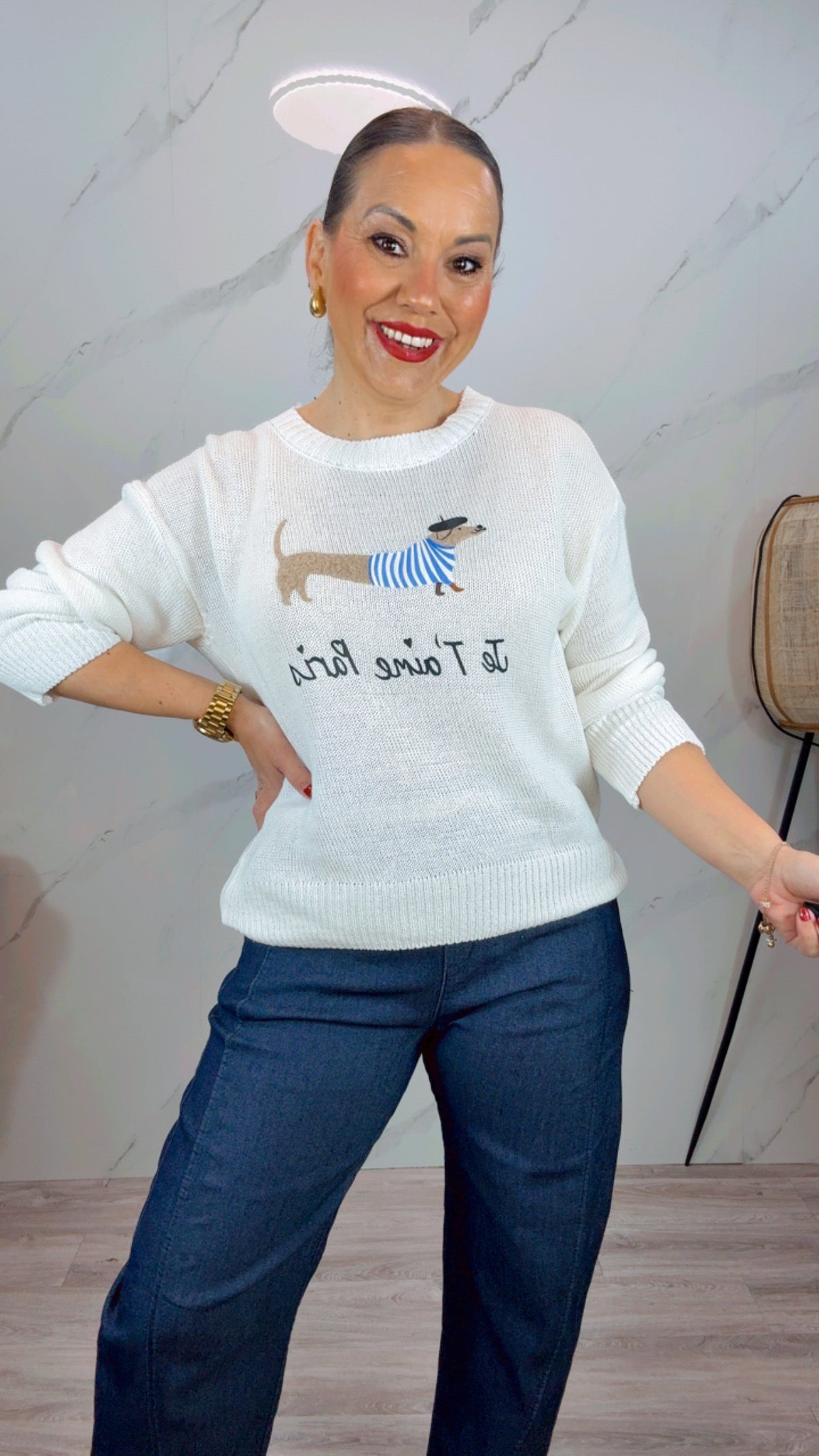 Jersey Hilo Perro blanco