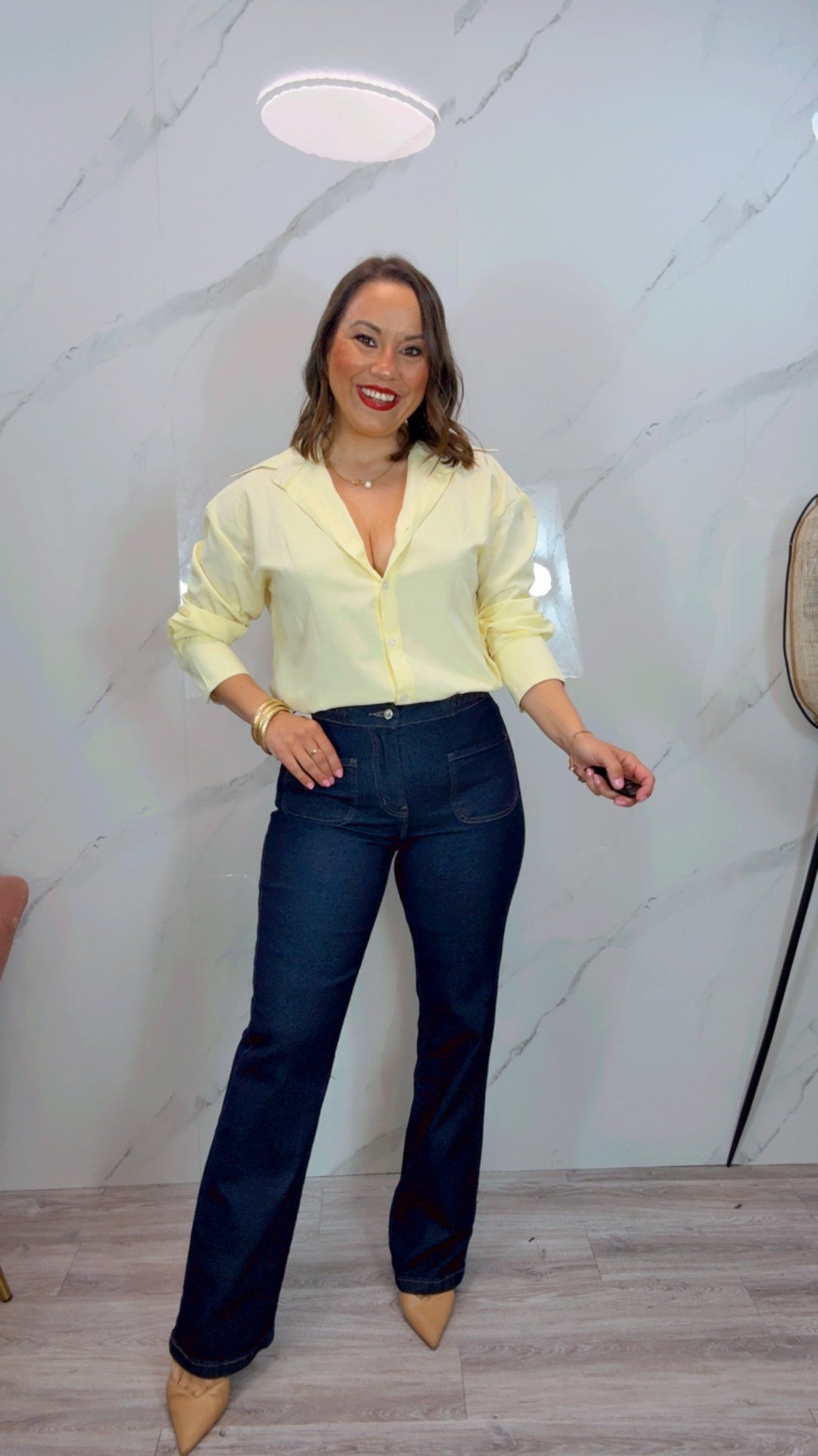 Pantalón Trenzado Denim Oscuro