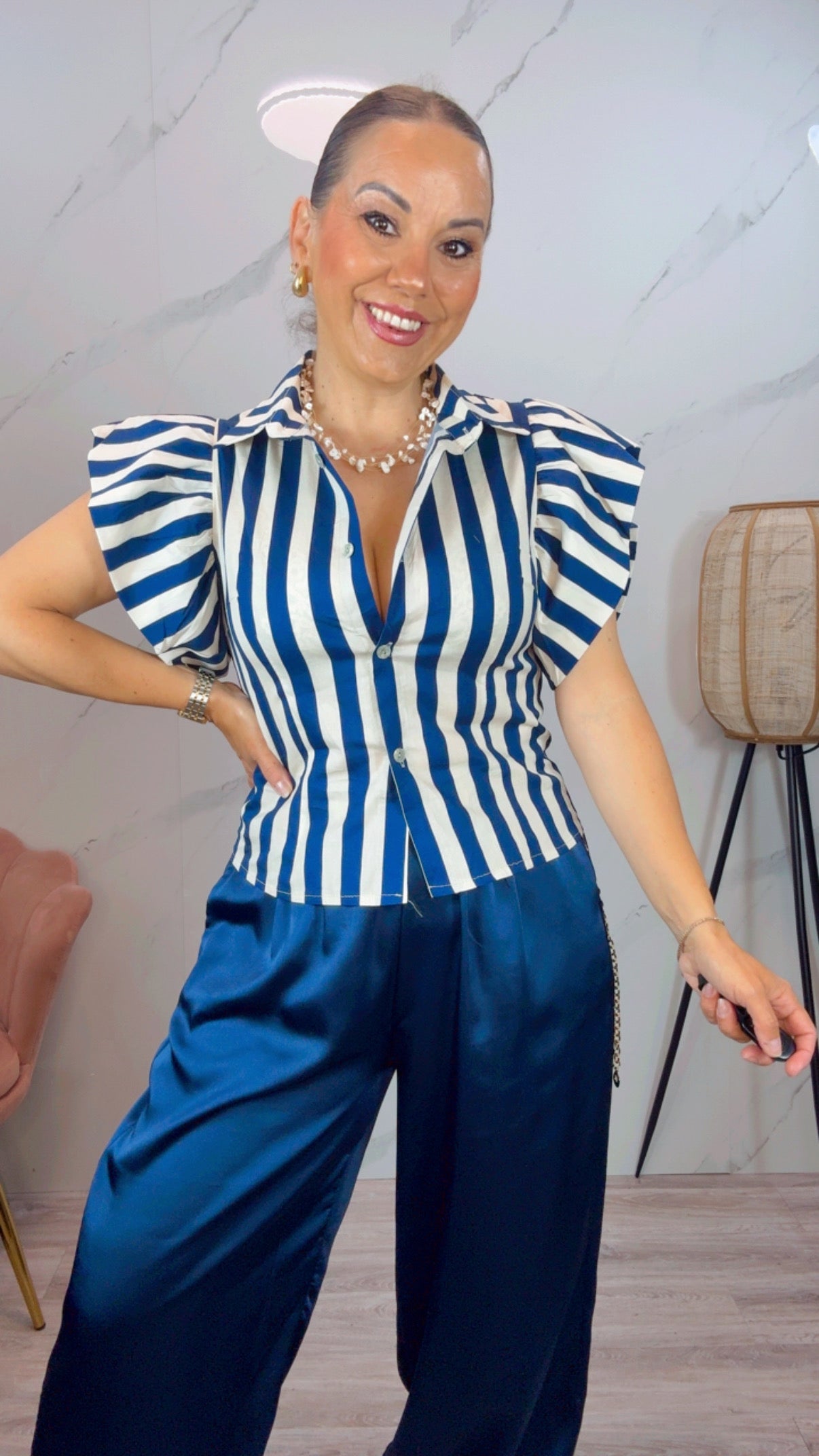 Camisa Tania rayas Azul
