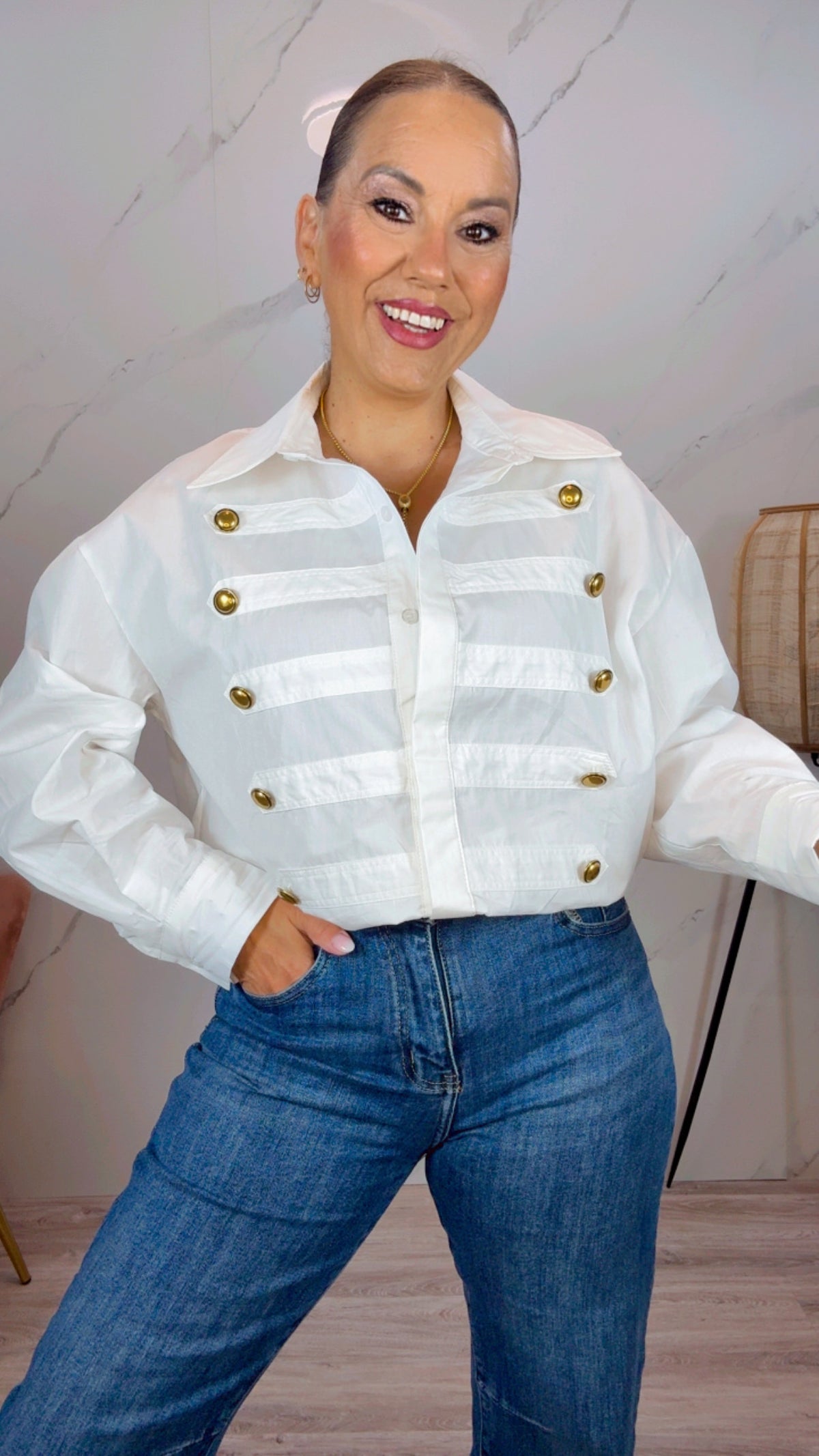 Camisa Militar Blanca