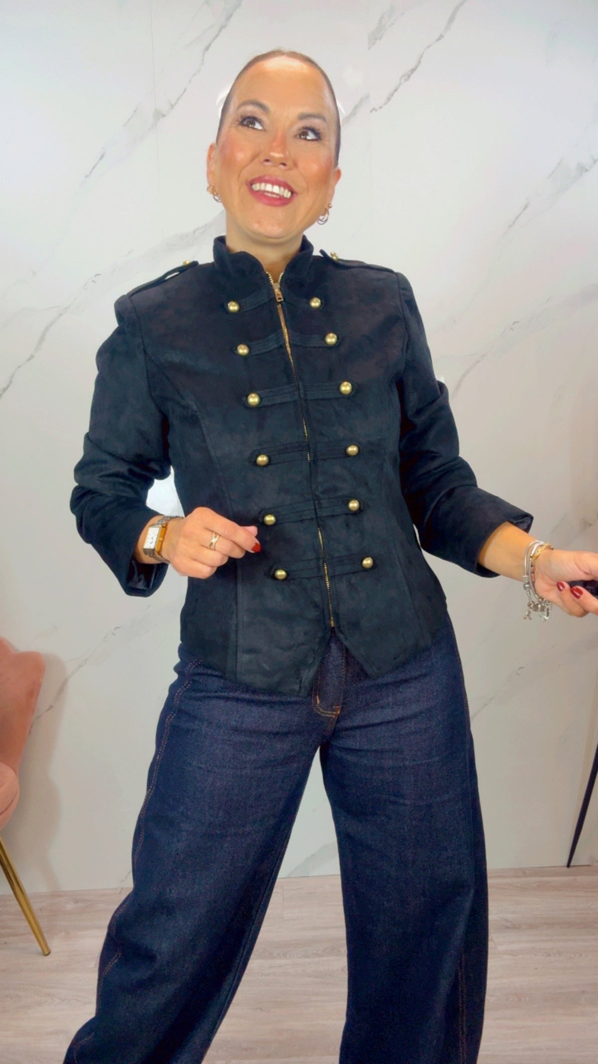 Chaqueta Antelina Negra